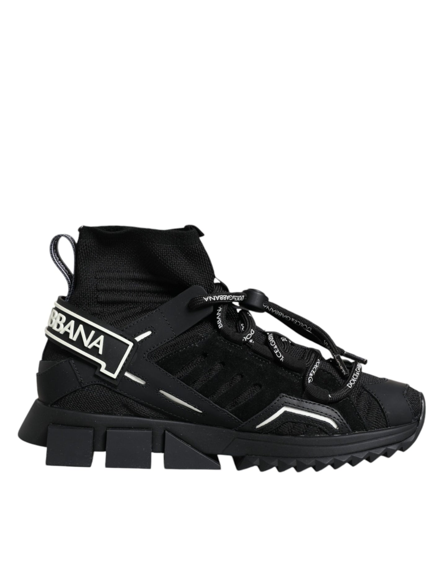 Dolce & Gabbana Black Sorrento Socks Logo Sneakers Shoes Dolce & Gabbana