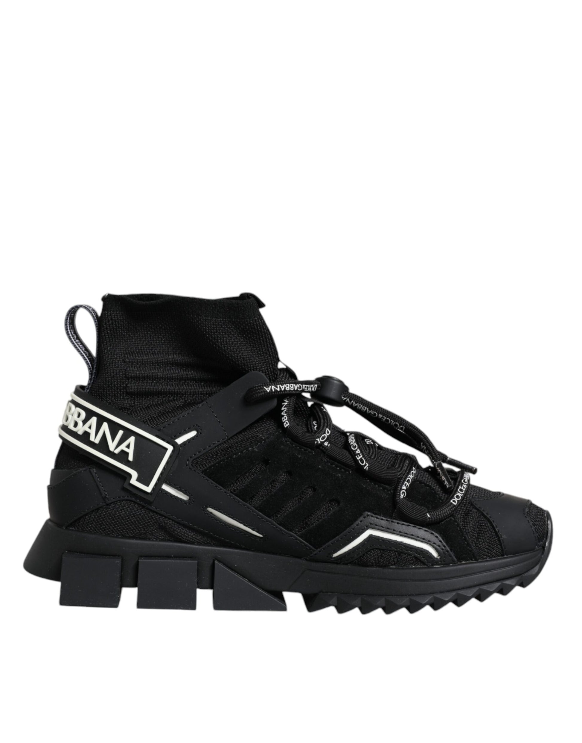 Dolce & Gabbana Black Sorrento Socks Logo Sneakers Shoes Dolce & Gabbana