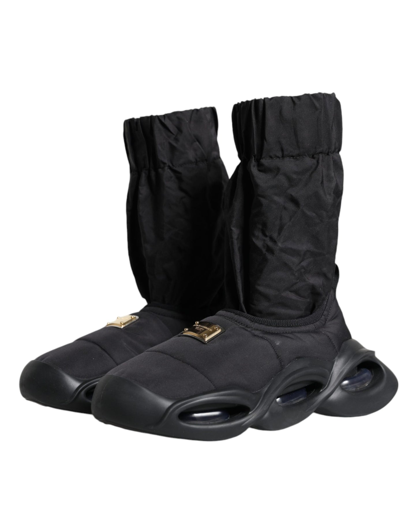 Dolce & Gabbana Black Slip On Wave Socks Sneakers Shoes Dolce & Gabbana