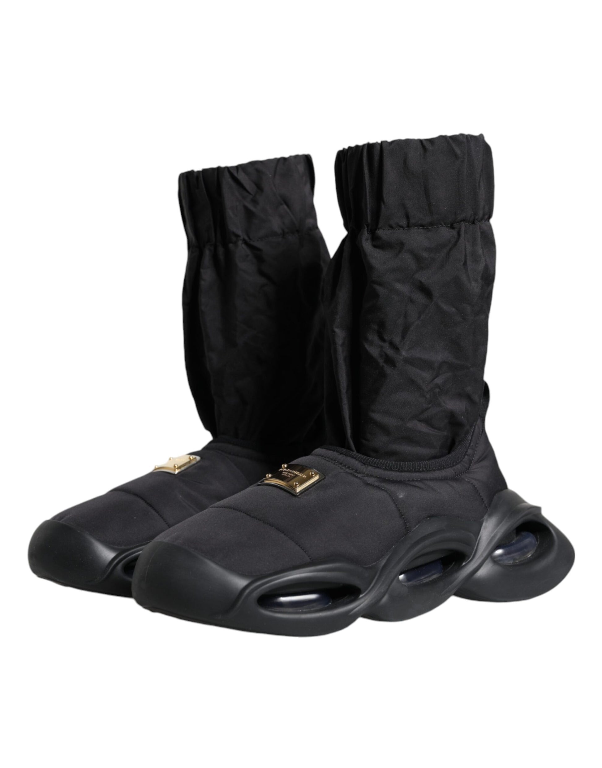 Dolce & Gabbana Black Slip On Wave Socks Sneakers Shoes Dolce & Gabbana