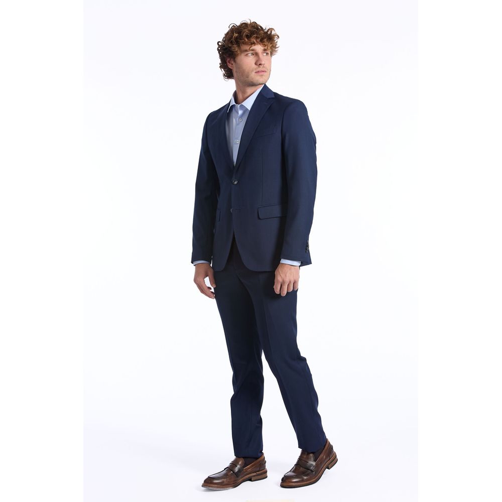 Baldinini Trend Blue Wool Men Suit Baldinini Trend