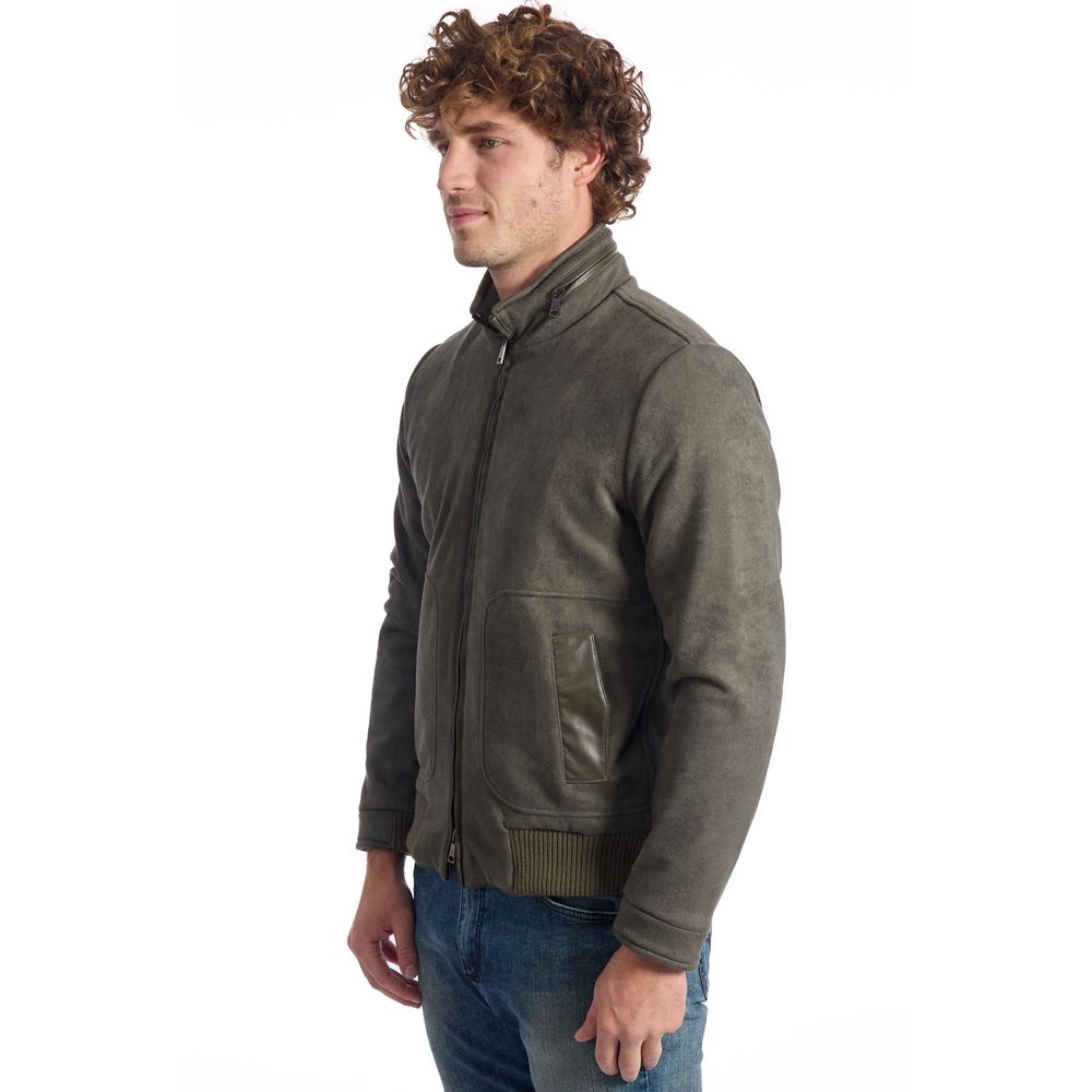 Roberto Pepe Luxury Green Eco Leather Men Jacket Roberto Pepe Luxury