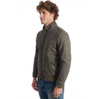 Roberto Pepe Luxury Green Eco Leather Men Jacket Roberto Pepe Luxury