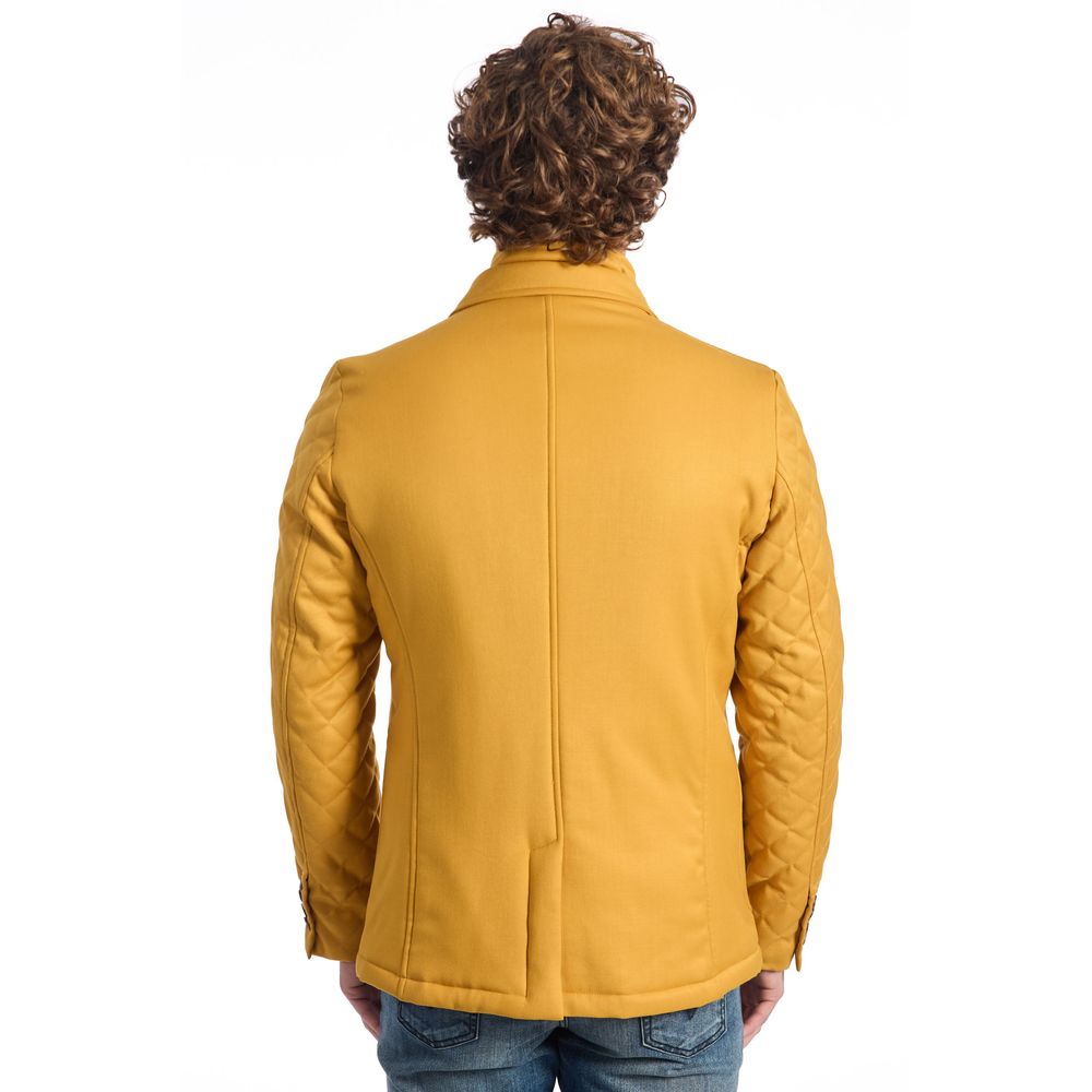 Roberto Pepe Luxury Yellow Wool Men Jacket Roberto Pepe Luxury