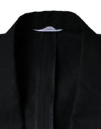 Dolce & Gabbana Dark Blue Linen Double Breasted Dress Blazer