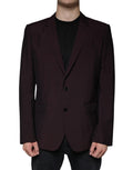 Dolce & Gabbana Bordeaux Wool Single Breasted Dress Blazer - Eljoys Fashion 