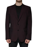 Dolce & Gabbana Bordeaux Wool Single Breasted Dress Blazer - Eljoys Fashion 