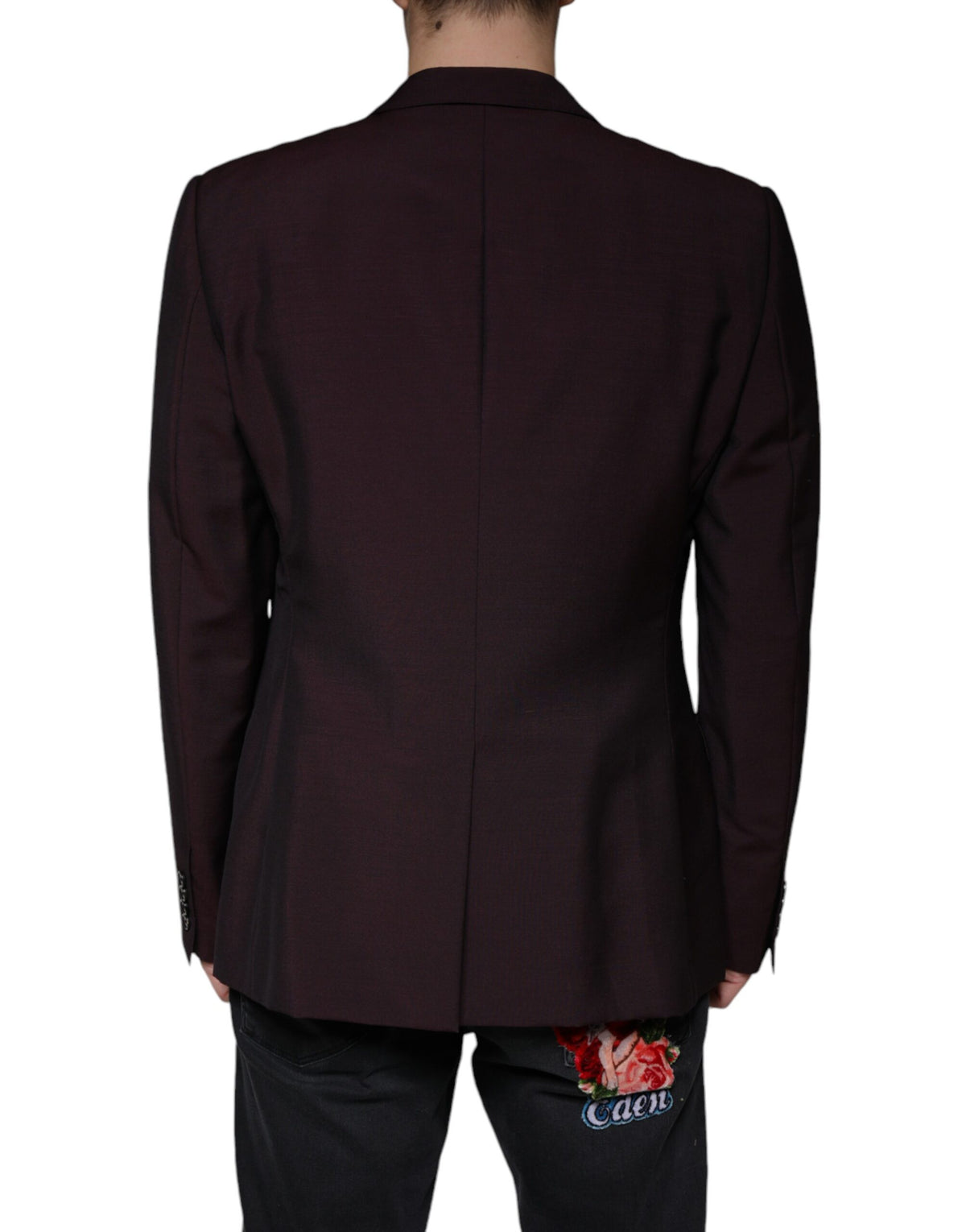 Dolce & Gabbana Bordeaux Wool Single Breasted Dress Blazer - Eljoys Fashion 
