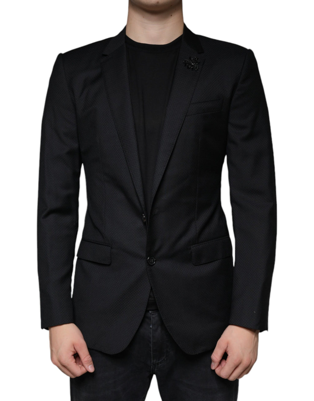 Dolce & Gabbana Black MARTINI Bee Single Breasted Blazer - Eljoys Fashion 