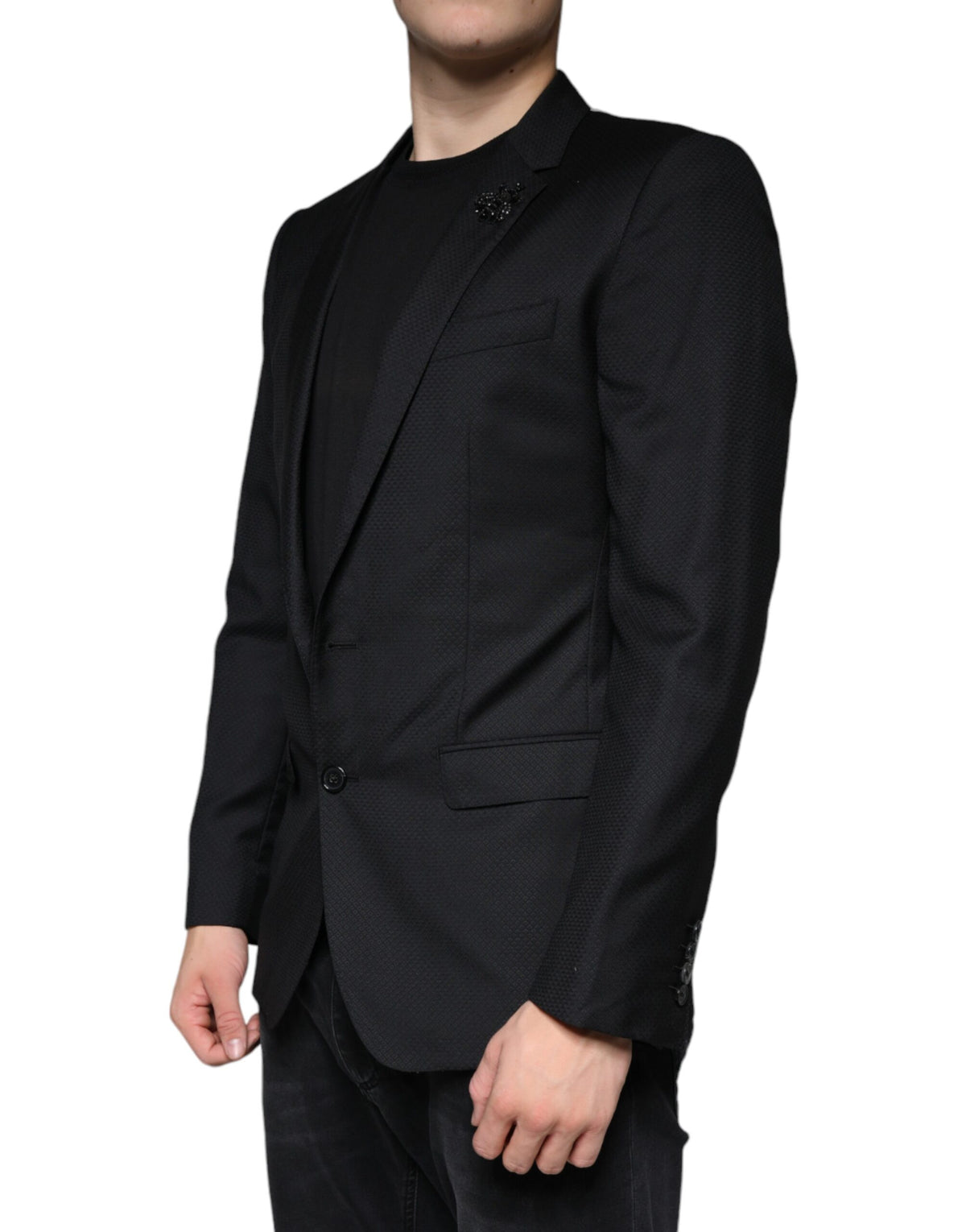 Dolce & Gabbana Black MARTINI Bee Single Breasted Blazer - Eljoys Fashion 