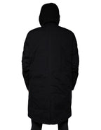 Dolce & Gabbana Black Hooded Parka Cotton Trench Coat Jacket - Eljoys Fashion 
