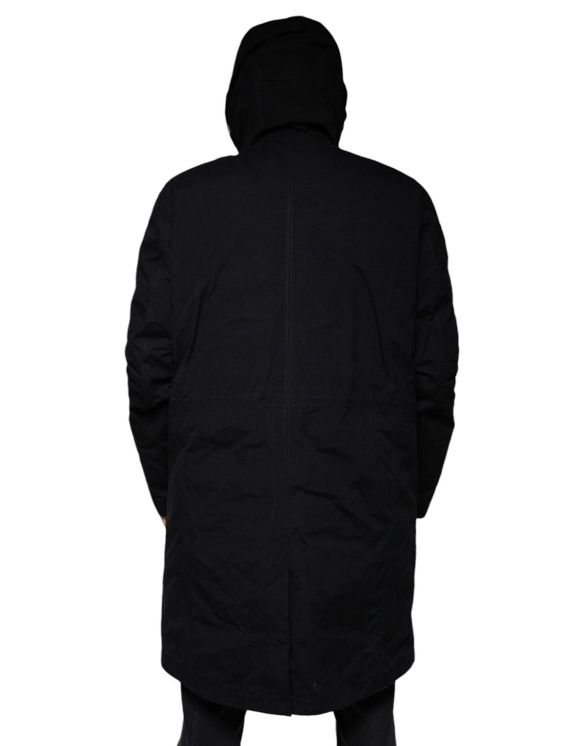 Dolce & Gabbana Black Hooded Parka Cotton Trench Coat Jacket - Eljoys Fashion 