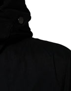 Dolce & Gabbana Black Hooded Parka Cotton Trench Coat Jacket - Eljoys Fashion 