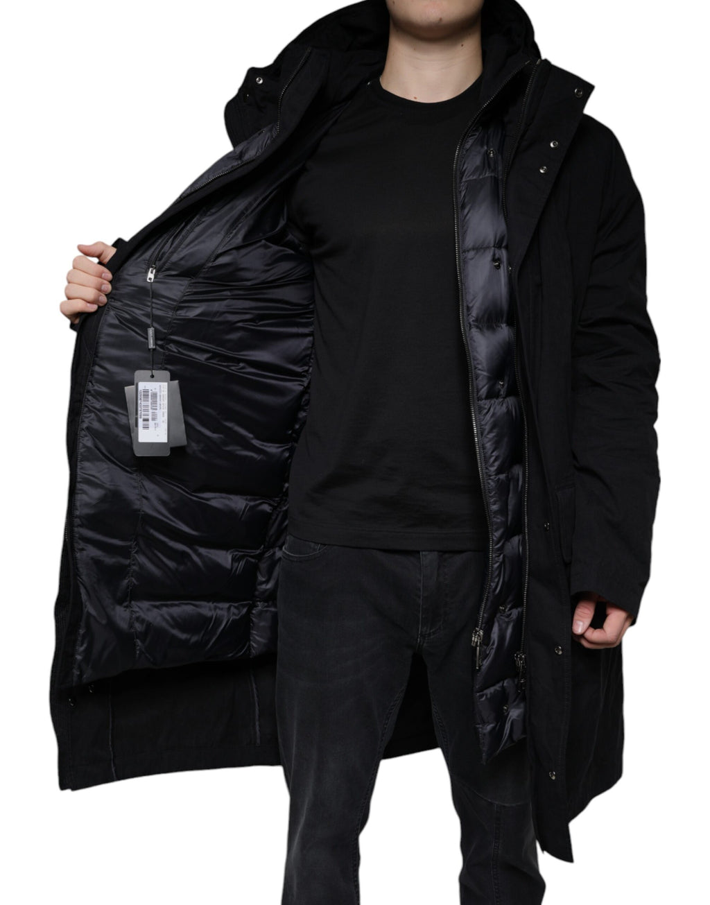 Dolce & Gabbana Black Hooded Parka Cotton Trench Coat Jacket - Eljoys Fashion 
