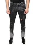 Dolce & Gabbana Black Embellished Cotton Skinny Denim Jeans - Eljoys Fashion 