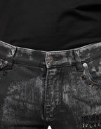 Dolce & Gabbana Black Embellished Cotton Skinny Denim Jeans - Eljoys Fashion 