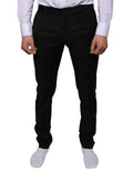 Dolce & Gabbana Black Wool Skinny Dress Formal Pants - Eljoys Fashion 