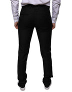 Dolce & Gabbana Black Wool Skinny Dress Formal Pants - Eljoys Fashion 
