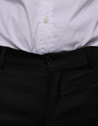 Dolce & Gabbana Black Wool Skinny Dress Formal Pants - Eljoys Fashion 