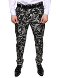 Dolce & Gabbana Black Jacquard Skinny Dress Pants - Eljoys Fashion 