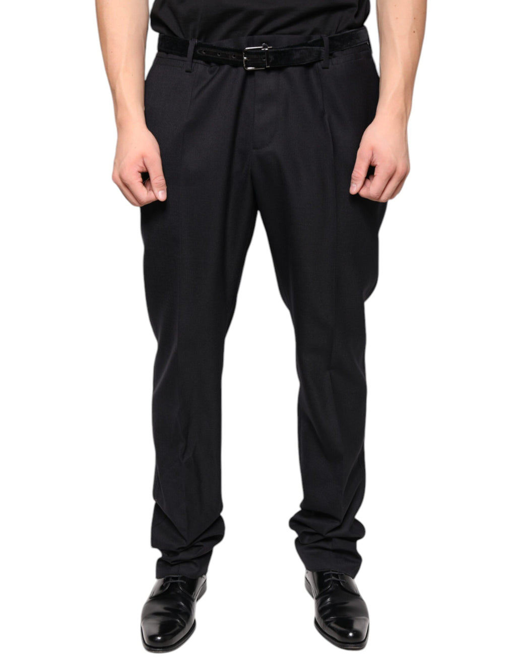 Dolce & Gabbana Black Wool Skinny Dress Formal Pants - Eljoys Fashion 