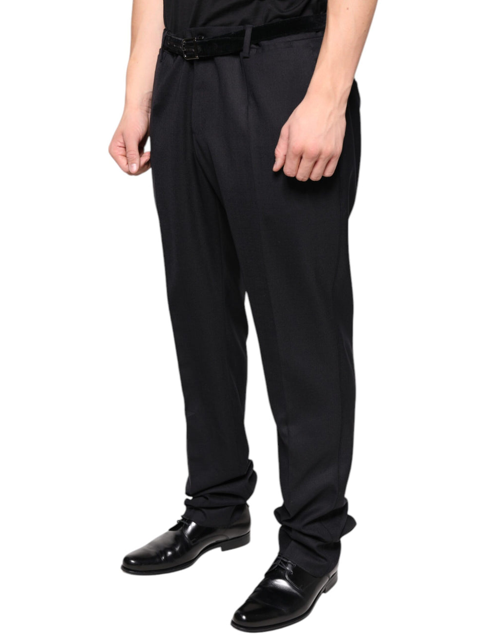 Dolce & Gabbana Black Wool Skinny Dress Formal Pants - Eljoys Fashion 