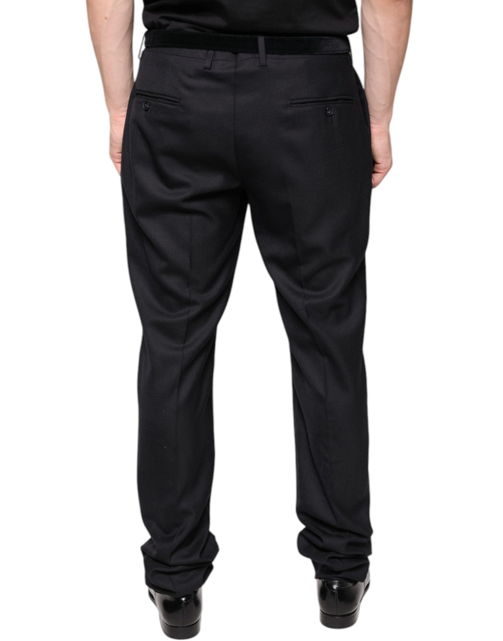 Dolce & Gabbana Black Wool Skinny Dress Formal Pants - Eljoys Fashion 