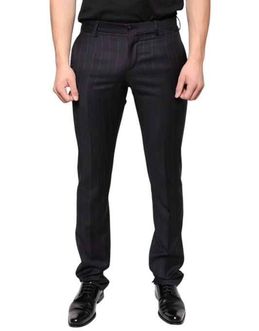 Dolce & Gabbana Black Stripes Skinny Men Dress Pants Dolce & Gabbana