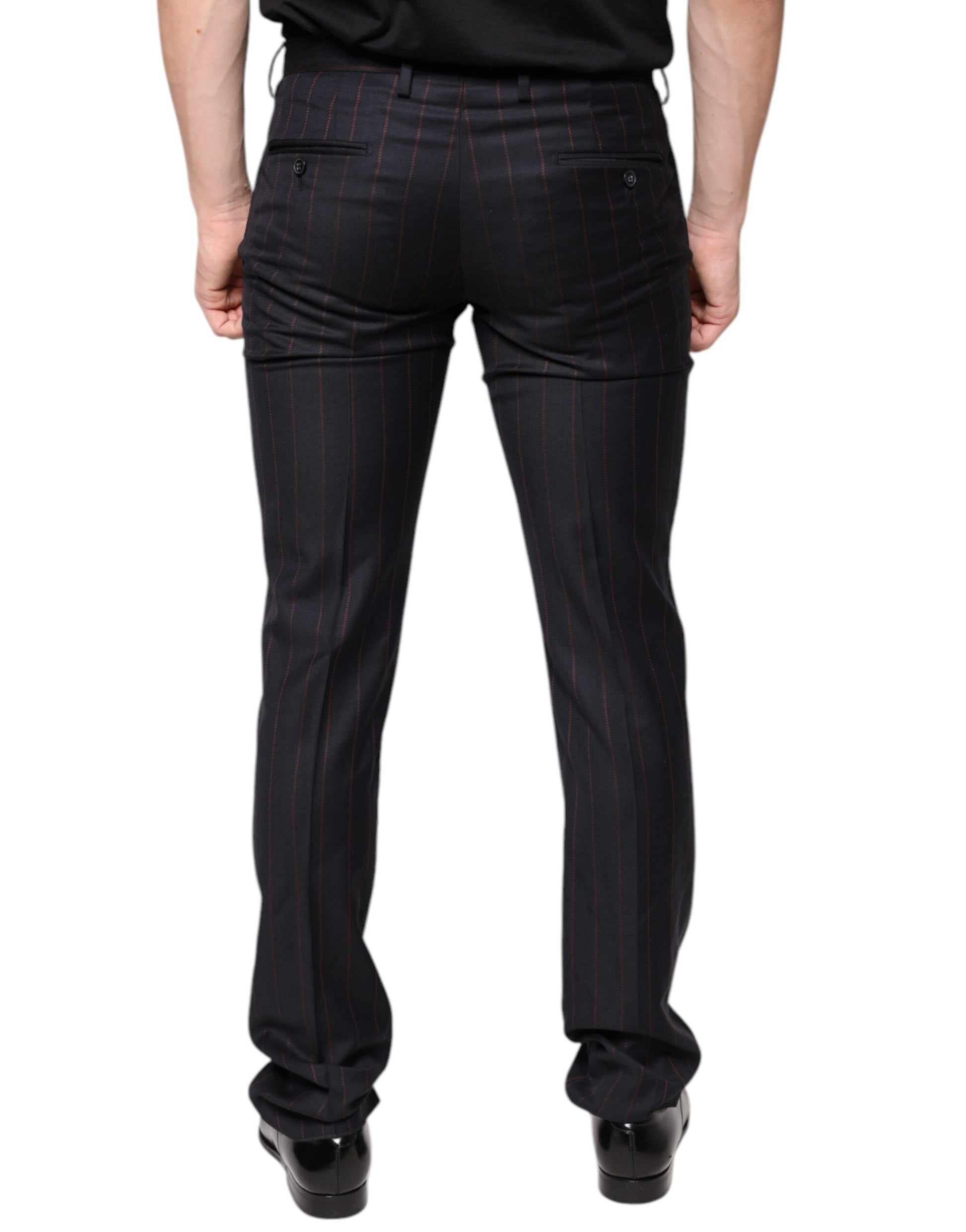 Dolce & Gabbana Black Stripes Skinny Men Dress Pants Dolce & Gabbana