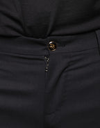 Dolce & Gabbana Black Wool Skinny Men Dress Pants - Eljoys Fashion 