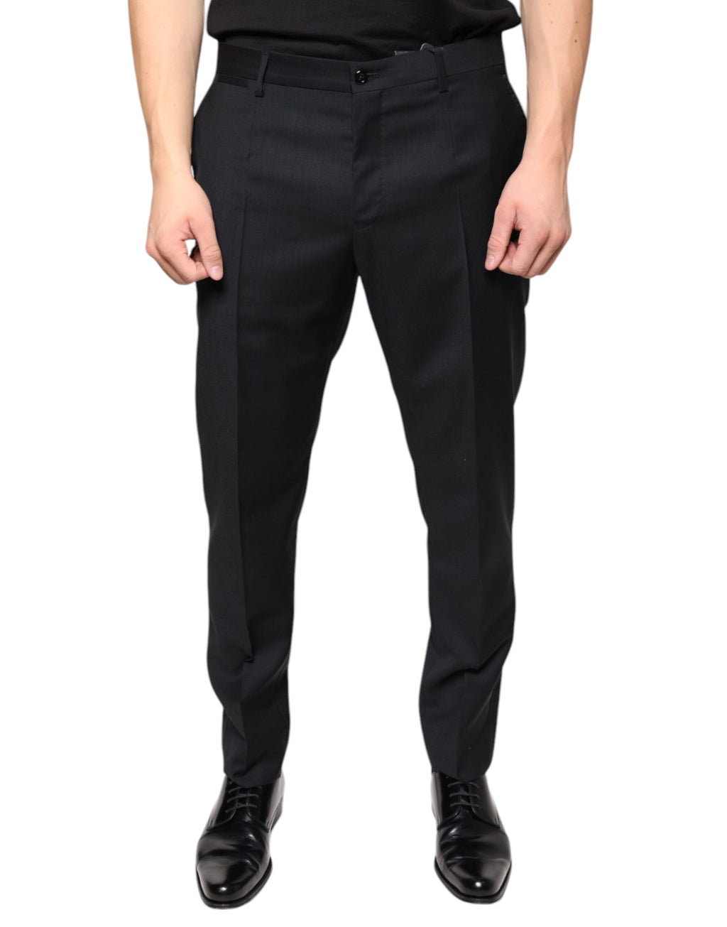 Dolce & Gabbana Black Wool Skinny Men Dress Pants - Eljoys Fashion 