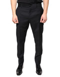 Dolce & Gabbana Black Wool Skinny Men Dress Pants - Eljoys Fashion 