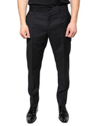Dolce & Gabbana Black Wool Skinny Men Dress Pants - Eljoys Fashion 