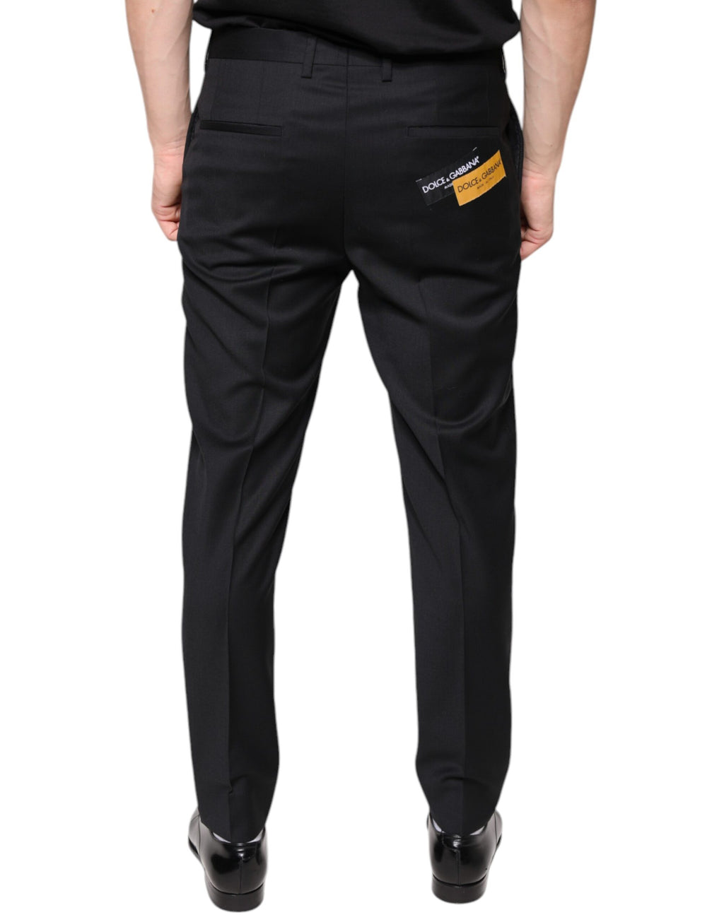 Dolce & Gabbana Black Wool Skinny Men Dress Pants - Eljoys Fashion 