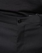 Dolce & Gabbana Black Wool Skinny Men Dress Pants - Eljoys Fashion 