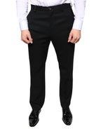 Dolce & Gabbana Black Wool Skinny Men Dress Pants - Eljoys Fashion 