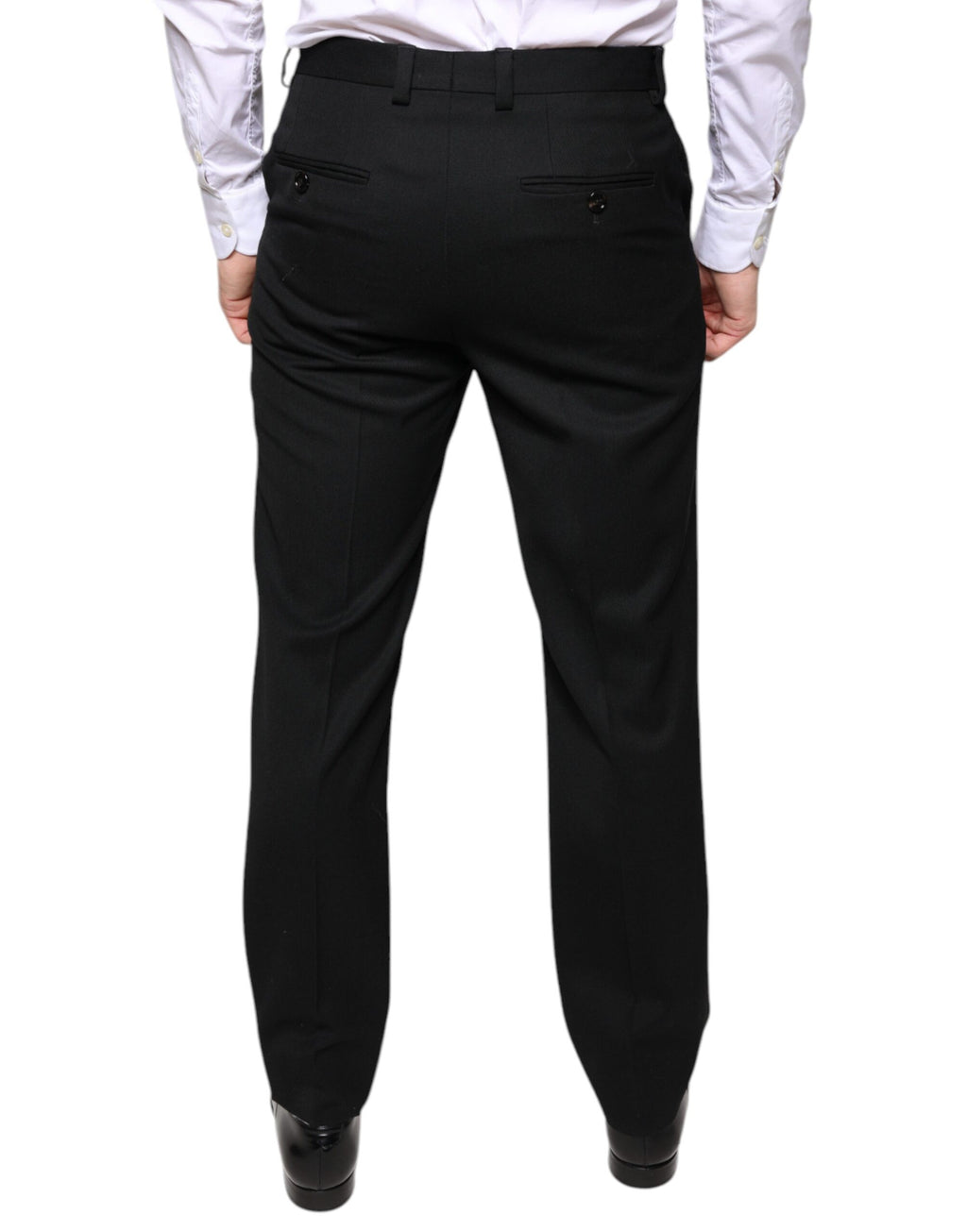 Dolce & Gabbana Black Wool Skinny Men Dress Pants - Eljoys Fashion 