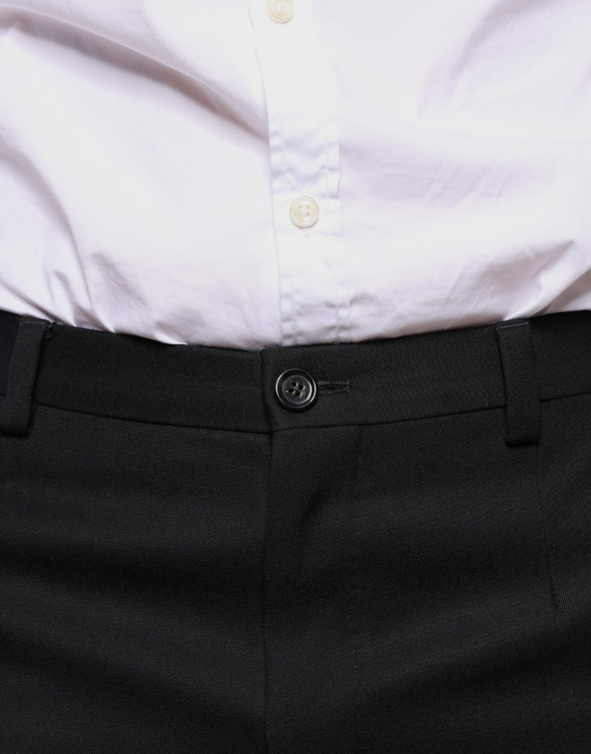 Dolce & Gabbana Black Wool Skinny Men Dress Pants Dolce & Gabbana