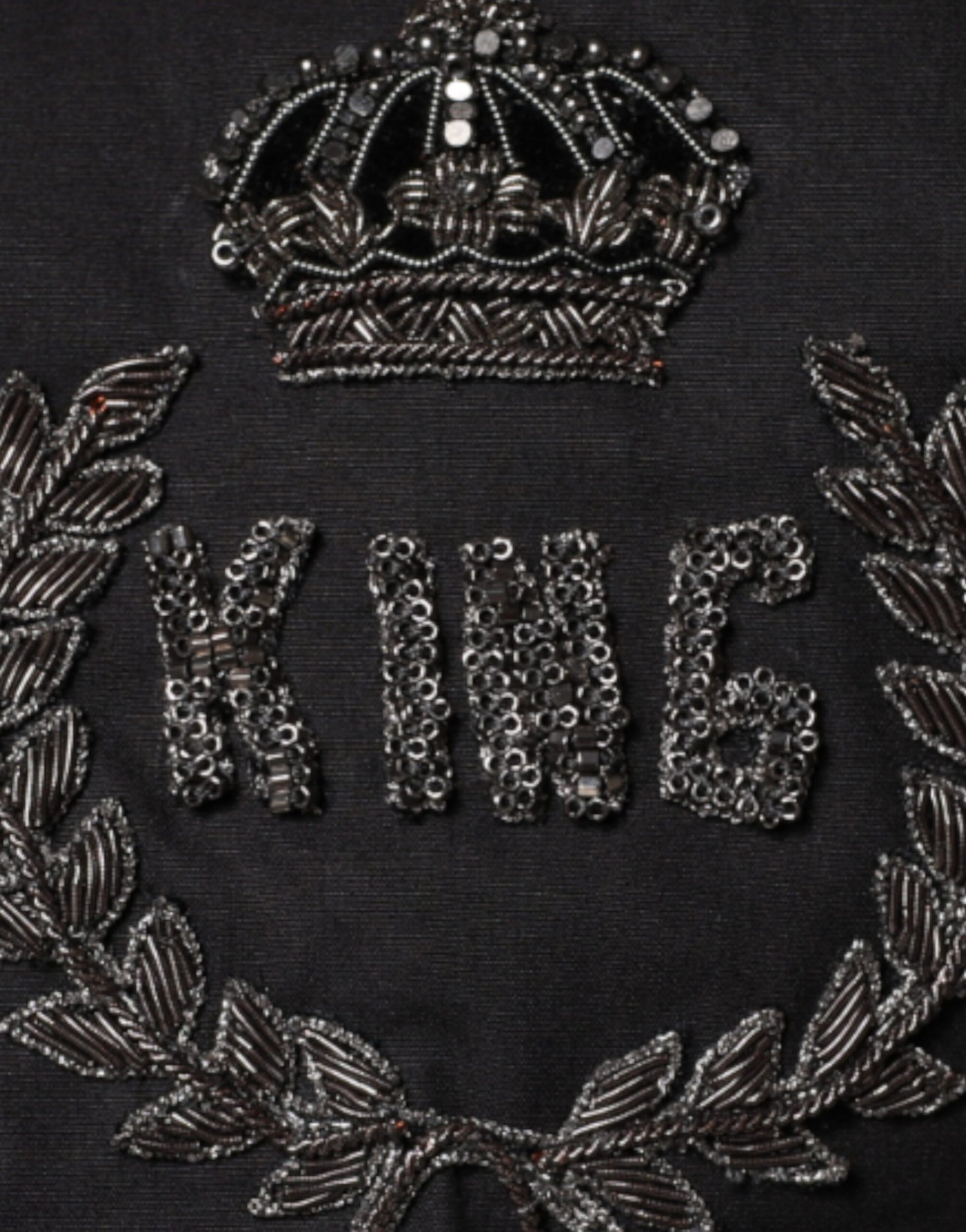 Dolce & Gabbana Black King Crown Embroidered GOLD Dress Shirt Dolce & Gabbana