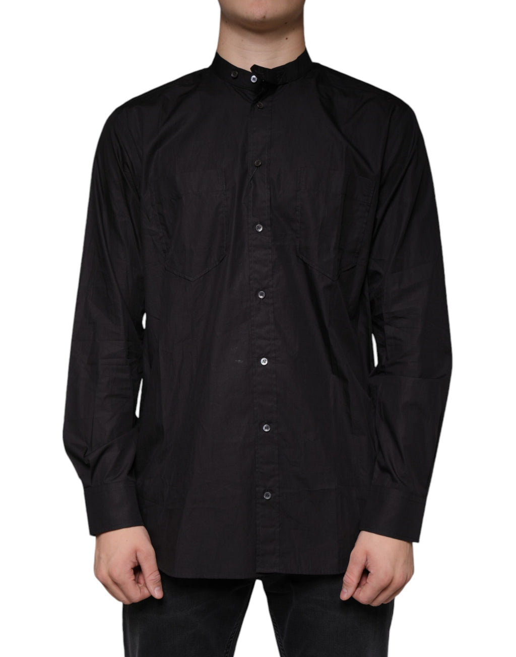Dolce & Gabbana Black Cotton Button Down Men Casual Shirt - Eljoys Fashion 