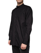 Dolce & Gabbana Black Cotton Button Down Men Casual Shirt - Eljoys Fashion 
