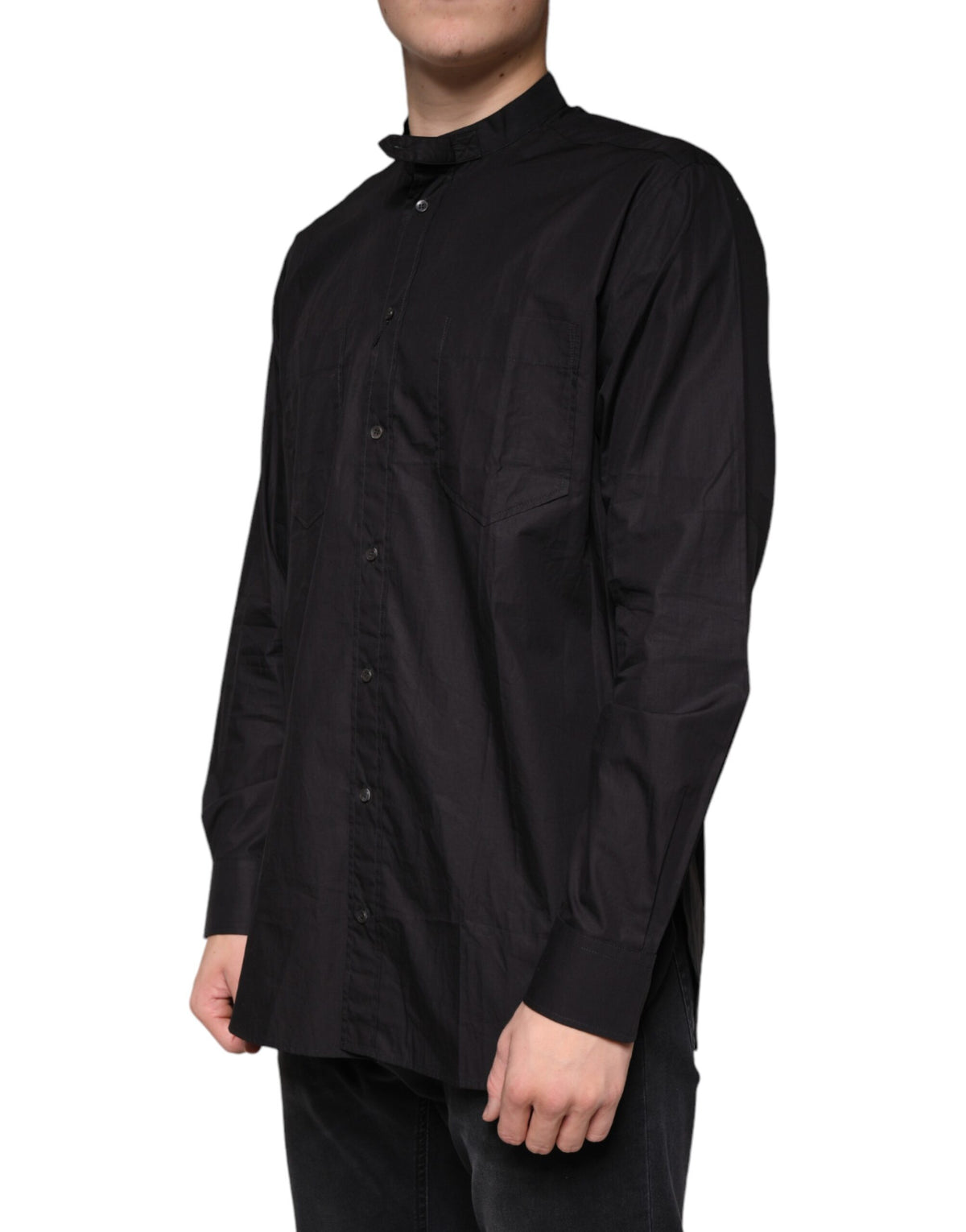 Dolce & Gabbana Black Cotton Button Down Men Casual Shirt - Eljoys Fashion 
