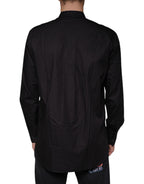 Dolce & Gabbana Black Cotton Button Down Men Casual Shirt - Eljoys Fashion 