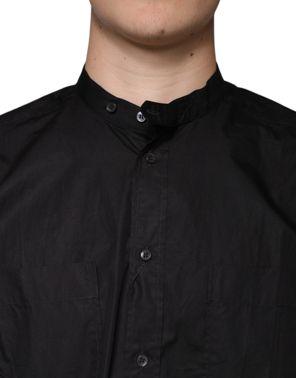 Dolce & Gabbana Black Cotton Button Down Men Casual Shirt - Eljoys Fashion 