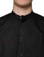 Dolce & Gabbana Black Cotton Button Down Men Casual Shirt - Eljoys Fashion 