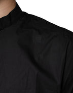 Dolce & Gabbana Black Cotton Button Down Men Casual Shirt - Eljoys Fashion 