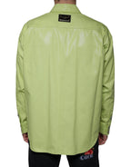 Dolce & Gabbana Green Cotton Collared Men Button Down Shirt - Eljoys Fashion 