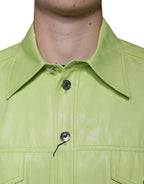 Dolce & Gabbana Green Cotton Collared Men Button Down Shirt - Eljoys Fashion 