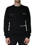 Dolce & Gabbana Black Logo Print CrewNeck Sweatshirt Sweater - Eljoys Fashion 