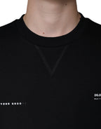 Dolce & Gabbana Black Logo Print CrewNeck Sweatshirt Sweater - Eljoys Fashion 